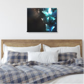 Mint Night Butterflies Canvas Afdruk (Insitu (Slaapkamer))