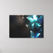 Mint Night Butterflies Canvas Afdruk (Voorkant)