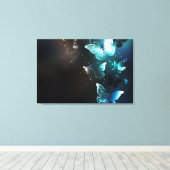 Mint Night Butterflies Canvas Afdruk (Insitu (Houten vloer))