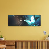 Mint Night Butterflies Canvas Afdruk (Insitu (Woonkamer))