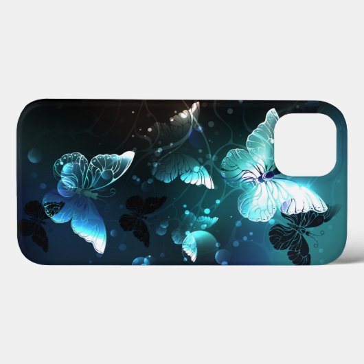 Mint Night Butterflies Case-Mate iPhone Case (Achterkant (horizontaal))