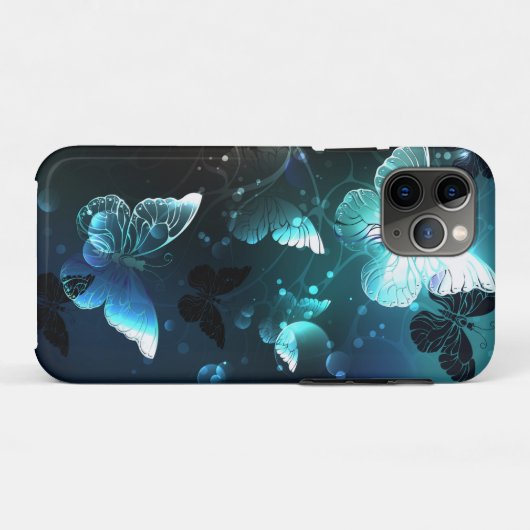 Mint Night Butterflies Case-Mate iPhone Case (Achterkant (horizontaal))