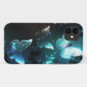 Mint Night Butterflies Case-Mate iPhone Case (Achterkant (horizontaal))
