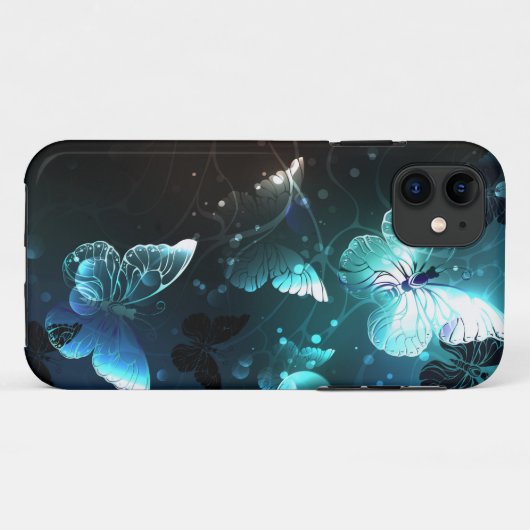 Mint Night Butterflies Case-Mate iPhone Case (Achterkant (horizontaal))