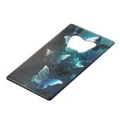 Mint Night Butterflies Creditkaart Flessenopener (Voorkant Gekanteld)