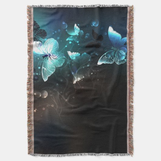 Mint Night Butterflies Deken (Voorkant Verticaal)