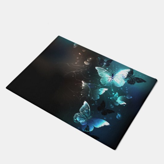 Mint Night Butterflies Deurmat (Schuin)