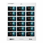 Mint Night Butterflies Etiket (Full Sheet)