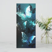 Mint Night Butterflies Feestdagenkaart (Staand voorkant)
