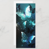 Mint Night Butterflies Feestdagenkaart (Voorkant / Achterkant)