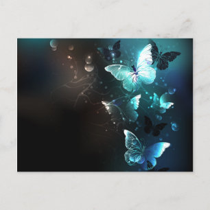 Mint Night Butterflies Feestdagenkaart
