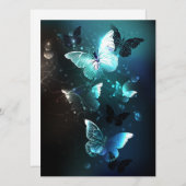 Mint Night Butterflies Feestdagenkaart (Voorkant / Achterkant)