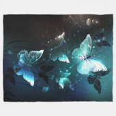 Mint Night Butterflies Fleece Deken (Voorkant (Horizontaal))