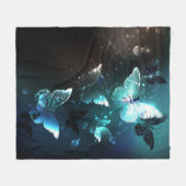 Mint Night Butterflies Fleece Deken (Voorkant (Horizontaal))