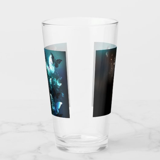 Mint Night Butterflies Glas (Rechts)
