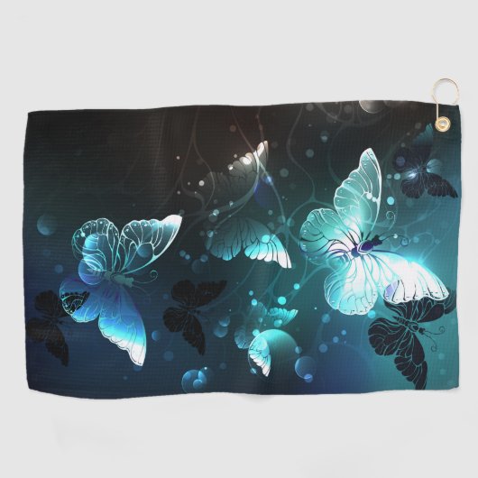 Mint Night Butterflies Golfhanddoek (Horizontaal)
