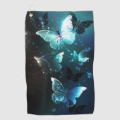 Mint Night Butterflies Golfhanddoek (Voorkant)