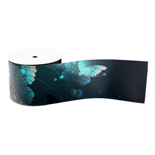 Mint Night Butterflies Grosgrain Lint (Spoel)