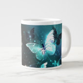 Mint Night Butterflies Grote Koffiekop (Voorkant rechts)