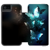 Mint Night Butterflies Incipio iPhone Portemonnee Hoesje (Agenda Open)