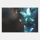 Mint Night Butterflies Inpakpapier Vel (Voorkant 2)