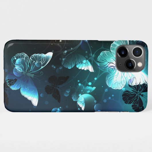 Mint Night Butterflies iPhone Hoesje (Achterkant horizontaal)