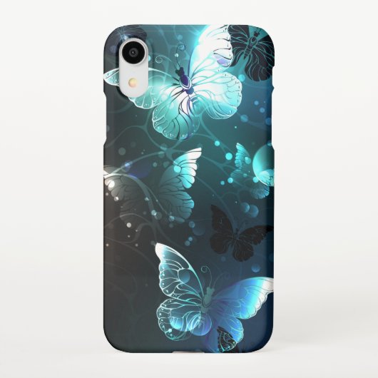 Mint Night Butterflies iPhone Hoesje (Achterkant)