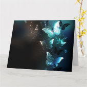 Mint Night Butterflies Kaart (Gele Bloem)