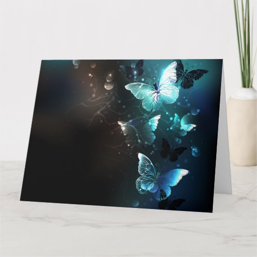 Mint Night Butterflies Kaart (Voorkant)