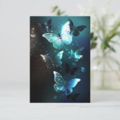 Mint Night Butterflies Kaart (Staand voorkant)
