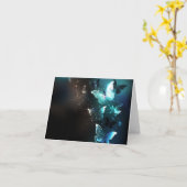 Mint Night Butterflies Kaart (Gele Bloem)