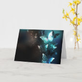 Mint Night Butterflies Kaart (Gele Bloem)