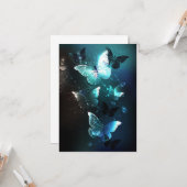 Mint Night Butterflies Kaart (Voorkant / Achterkant in situ)