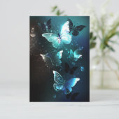 Mint Night Butterflies Kaart (Staand voorkant)