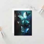 Mint Night Butterflies Kaart (Voorkant / Achterkant in situ)