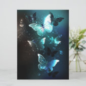 Mint Night Butterflies Kaart (Staand voorkant)