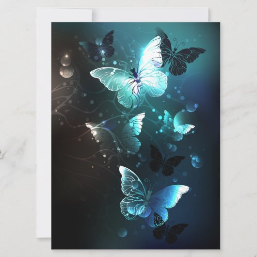 Mint Night Butterflies Kaart (Voorkant)