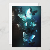 Mint Night Butterflies Kaart (Voorkant / Achterkant)