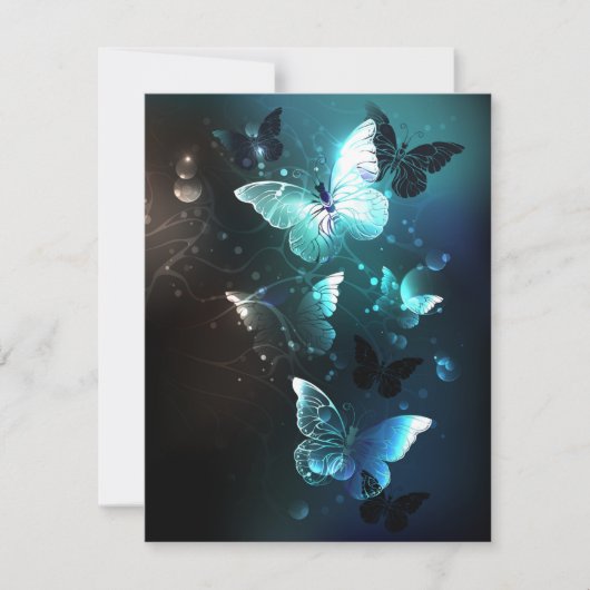 Mint Night Butterflies Kaart (Voorkant)
