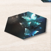 Mint Night Butterflies Kartonnen Onderzetters (Schuin)