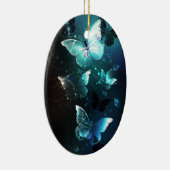 Mint Night Butterflies Keramisch Ornament (Rechts)