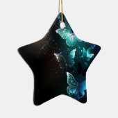 Mint Night Butterflies Keramisch Ornament (Rechts)