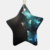 Mint Night Butterflies Keramisch Ornament (Links)