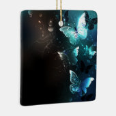 Mint Night Butterflies Keramisch Ornament (Rechts)
