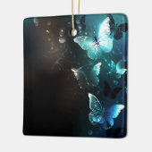 Mint Night Butterflies Keramisch Ornament (Links)