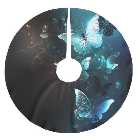 Mint Night Butterflies Kerstboom Rok (Voorkant)