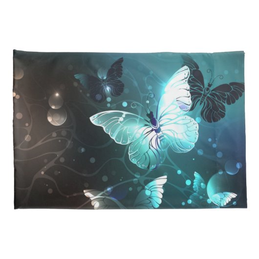 Mint Night Butterflies Kussensloop (Achterkant-Rechts)