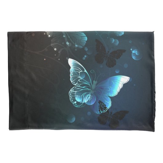 Mint Night Butterflies Kussensloop (Voorkant)