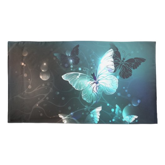 Mint Night Butterflies Kussensloop (Achterkant)