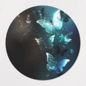 Mint Night Butterflies Labels (Design 1)